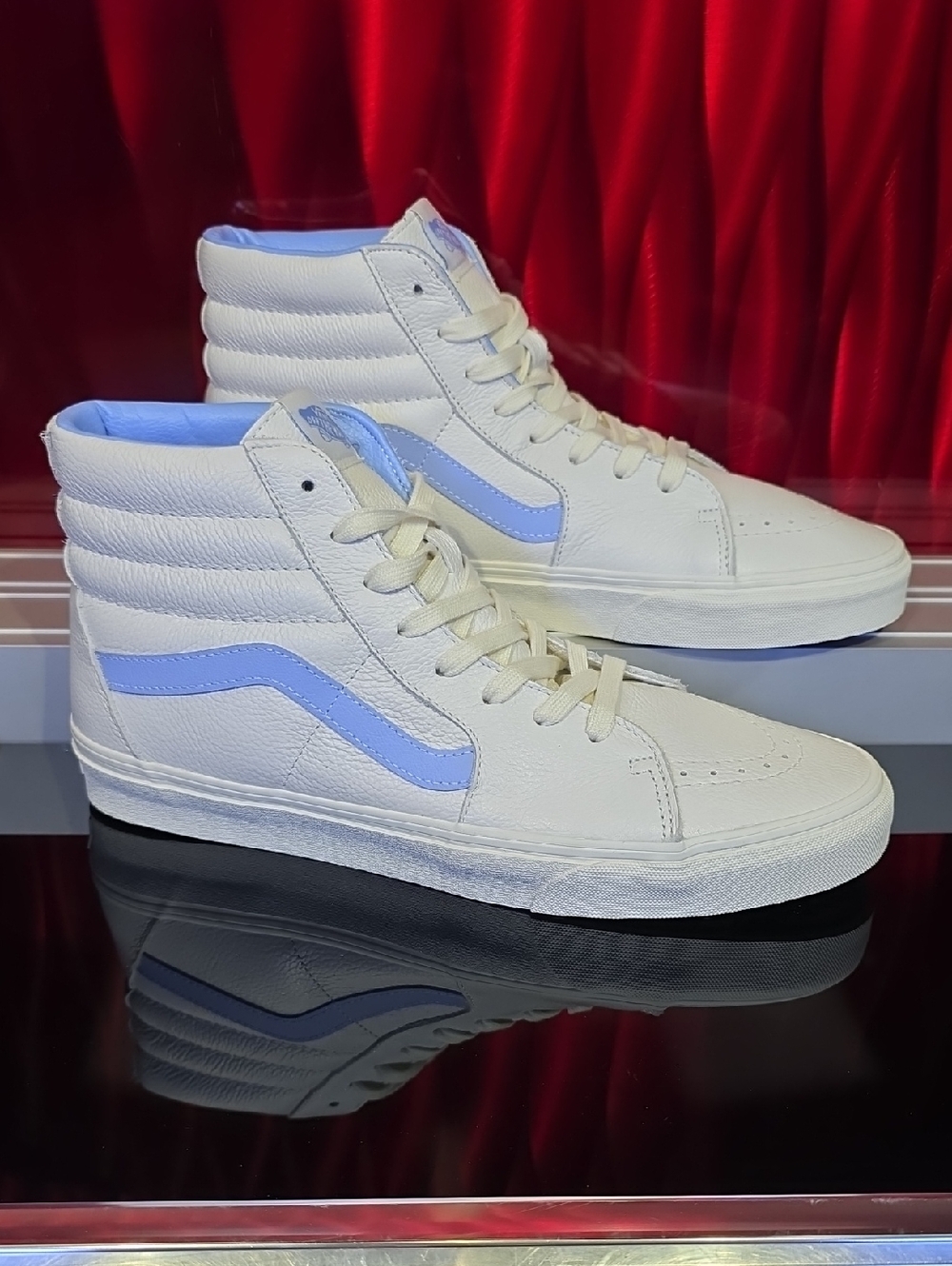 Vans Sk8-Hi Leather Blanc De Blanc Blue Men’s 12 / Women’s 13.5 New